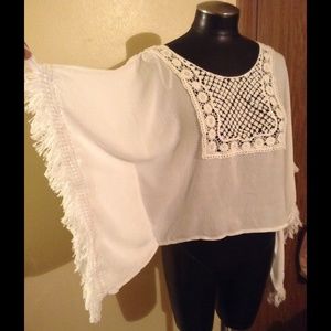 White Bohemian Batwing Top