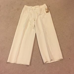 NWT Coldwater Creek drawstring silk linen pants