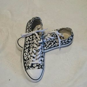 Black and White Leopard Converse