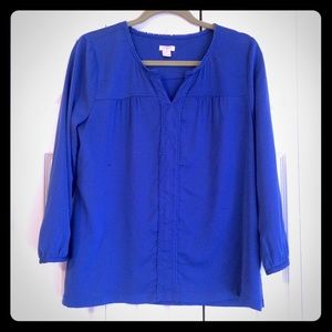 J. Crew Peasant Top in Bright Blue