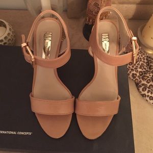 Open toe nude strappy INC  heels (no returns)