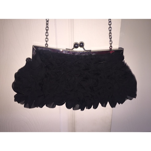 Black Ruffle Crossbody Purse - Picture 2 of 3