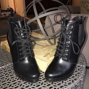 Zara Black leather booties