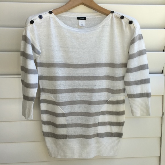 J.Crew Linen Stripe Popover - Picture 2 of 4