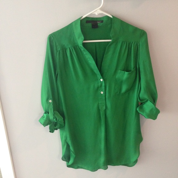 Kelly Green Tunic Blouse