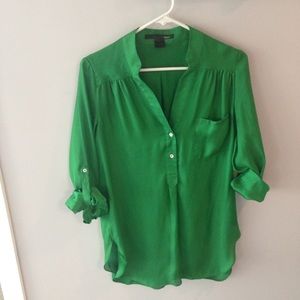Kelly Green Tunic Blouse