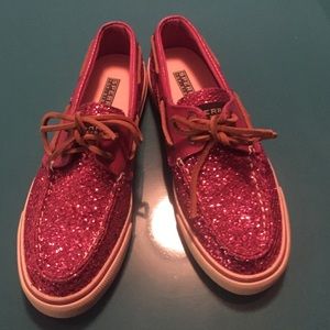 Pink glitter Sperrys