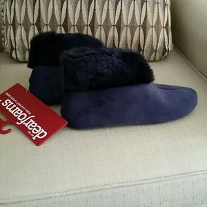 Blue bootie slippers