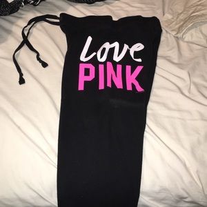 Pink Victoria's Secret cropped sweatpants