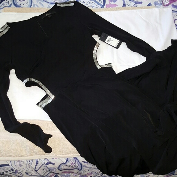 NWT Guess jet black long prom or formal dress