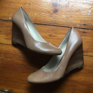 Tan Leather Wedge Heels sz7