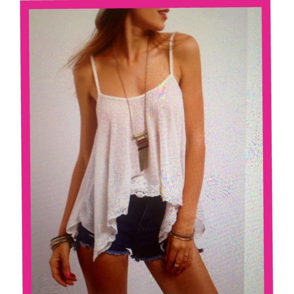 🌻 White Asymmetrical Cami Top- New🌻 - Picture 2 of 4