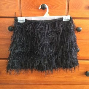 Black feathered skirt