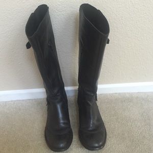 Leather Black Boots Size 8