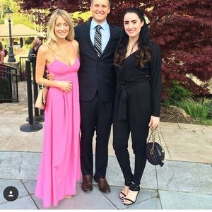 Amanda Uprichard Pink Long Satin Silk Dress