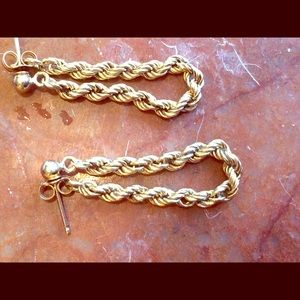 14k Gold Rope Styled earrings