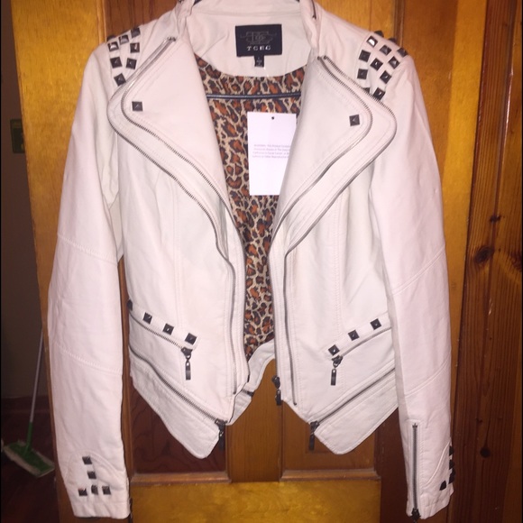 Leather studded jacket nwt