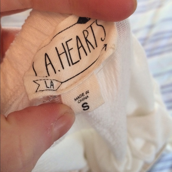 LA Hearts Cropped Top White Flared Long sleeve - Picture 3 of 4