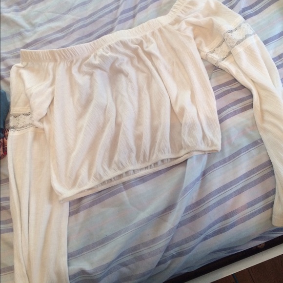 LA Hearts Cropped Top White Flared Long sleeve - Picture 4 of 4