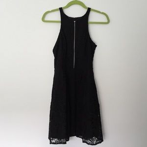 Express black front zip lace dress!