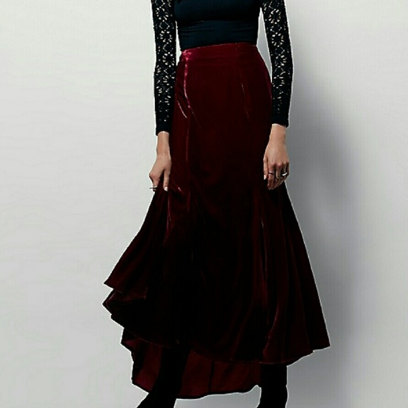 Free People Dresses & Skirts - Free People FPX Curtain Call Velvet Maxi Skirt