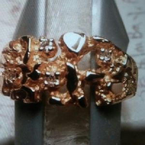 14k men's gold ring with 4 real diamonds