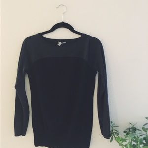 Black and grey color block sweater