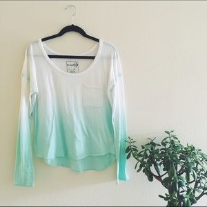 Free People green ombré shirt