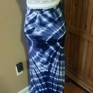 Tye-dye maxi skirt
