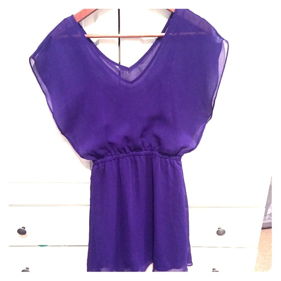 Express Purple Chiffon Dress