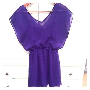 Express Purple Chiffon Dress