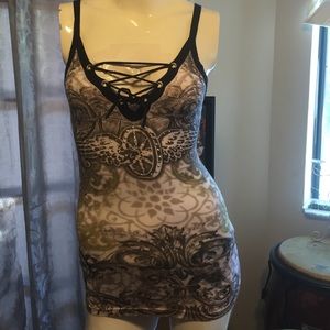 Lace-up Tank Dress Super Cute Biker Bling & ⚜