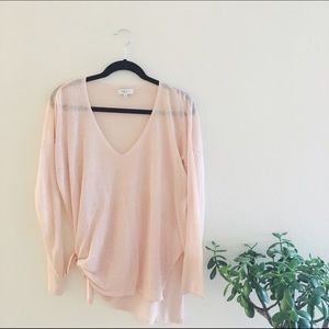 Light pink v-neck sweater