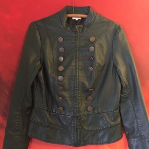 🌻FINAL SALE🌻Green Military Style Leather Jacket