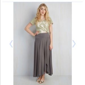 ❤️❤️Maxi  geometric skirt side ruffle