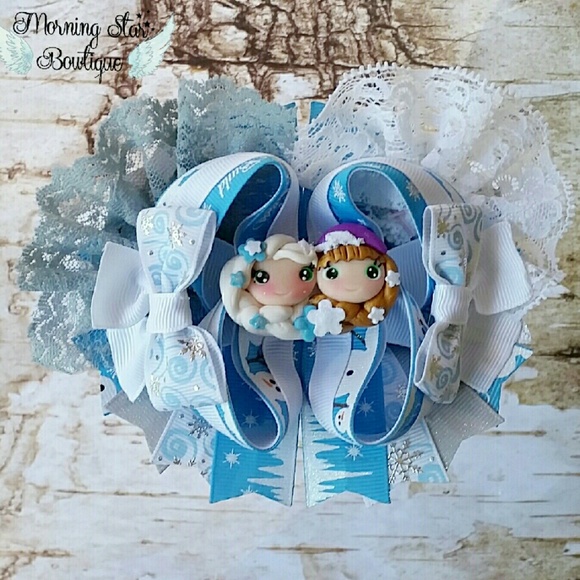 Ana and Elsa inspired clay bow