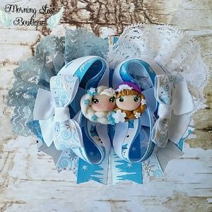 Ana and Elsa inspired clay bow