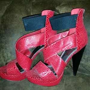 Platform Snakeskin Heel