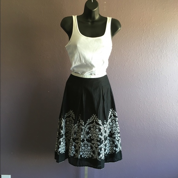 Black & White A-line Skirt