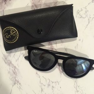 Ray-Ban black velvet mirrored sunglasses