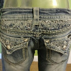 Miss Me,used, sparkly, boot cut jeans.