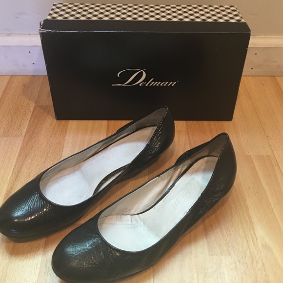 ❌ SOLD - Delman Leticia Black Patent Flats 8