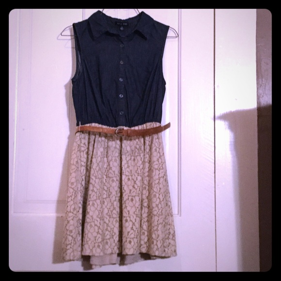 As U Wish Dresses & Skirts - *Sale* As U Wish Lacy Blue Jean Dress w/ Belt. New