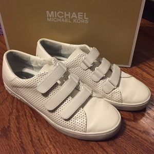 Michael Kors white Velcro sneakers