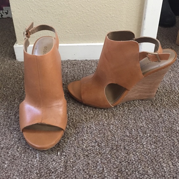 BCBG Generation wedge peep toe heels