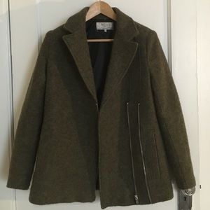 Green textured Zara Coat