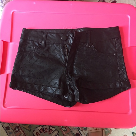 Forever 21 Pants - Black leather shorts