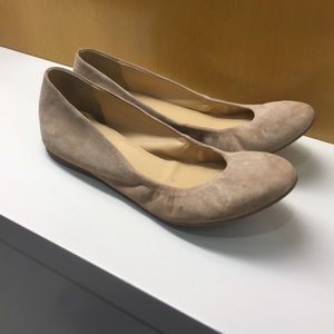 J. Crew Suede Cece Ballet Flats in Sandy Brown