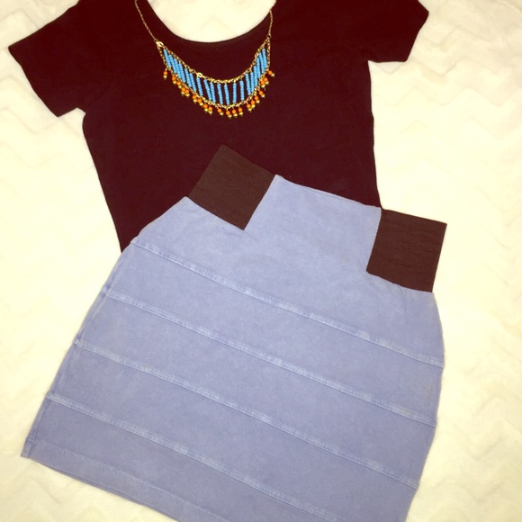 TopShop blue bodycon skirt