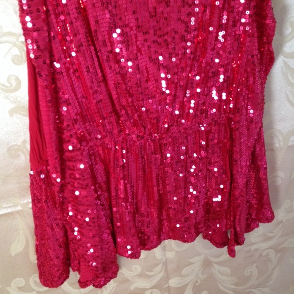 Free People, Red Sequence Shirt, Small - Picture 4 of 4